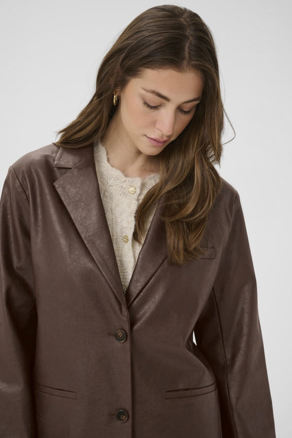 Veston CReam Paloma Style Cuir