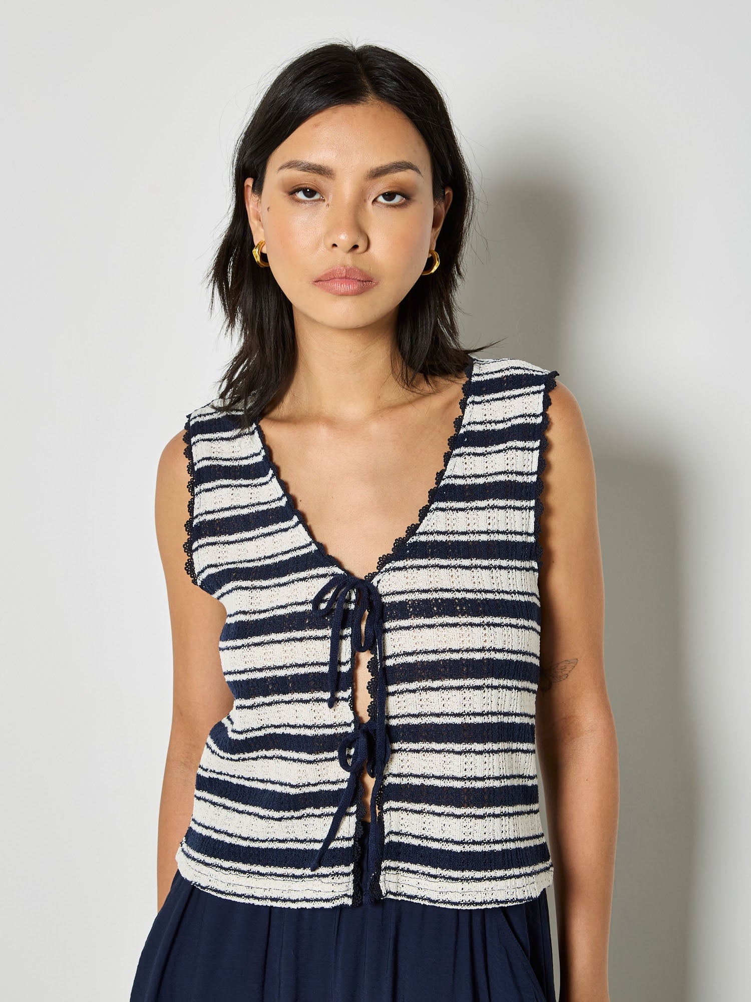 Veste Apricot Engineered Stripe Tie Top