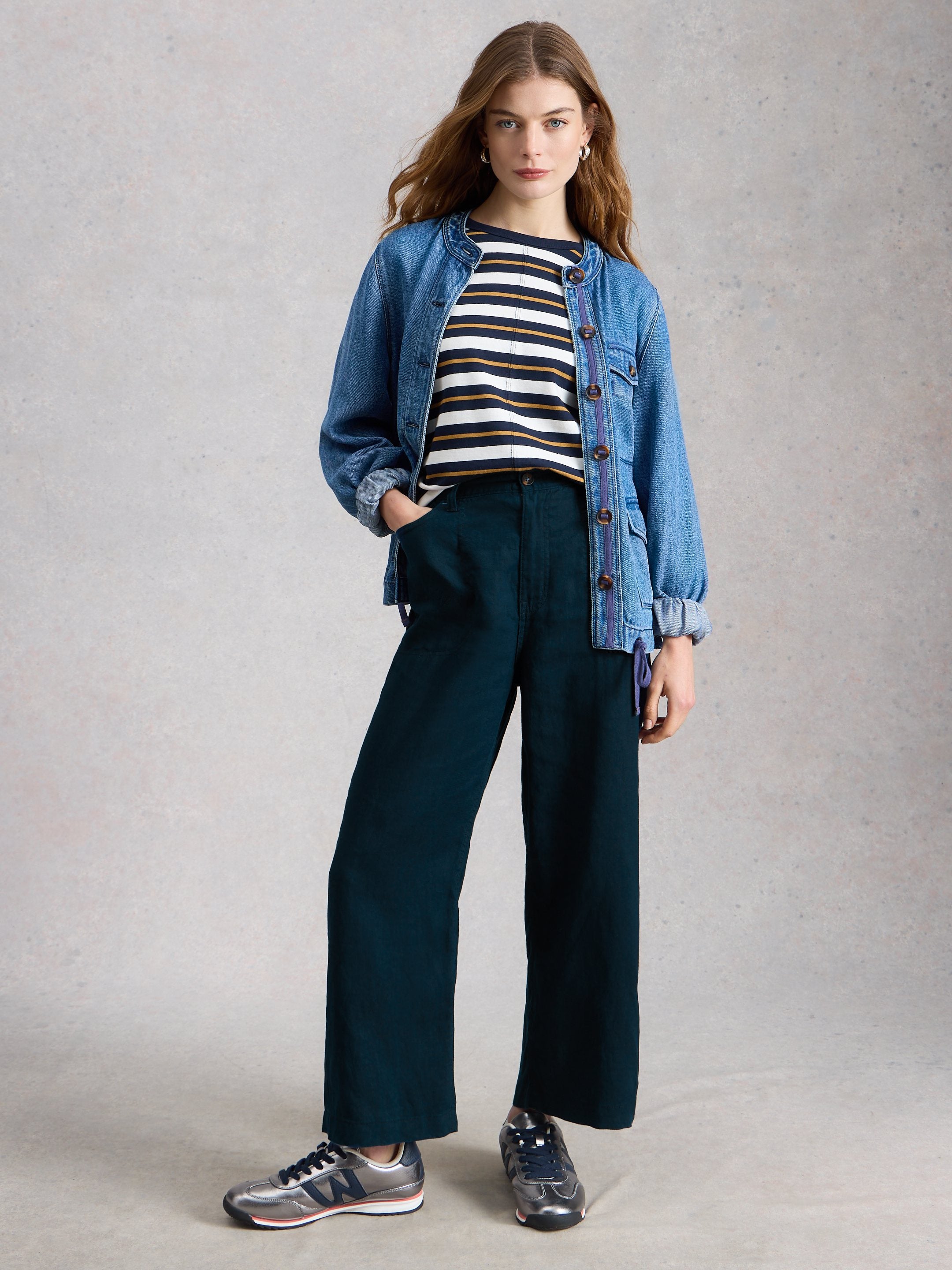 Pantalon WS Tia Linen Wide Leg Crop