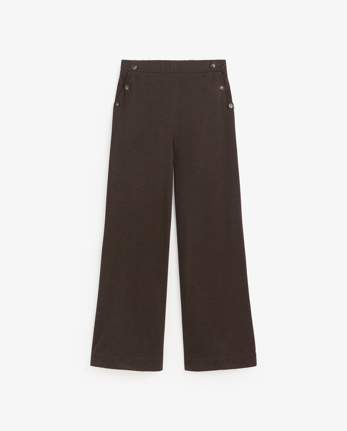 Pantalon Yerse Wide-Leg Trousers w/ Buttons