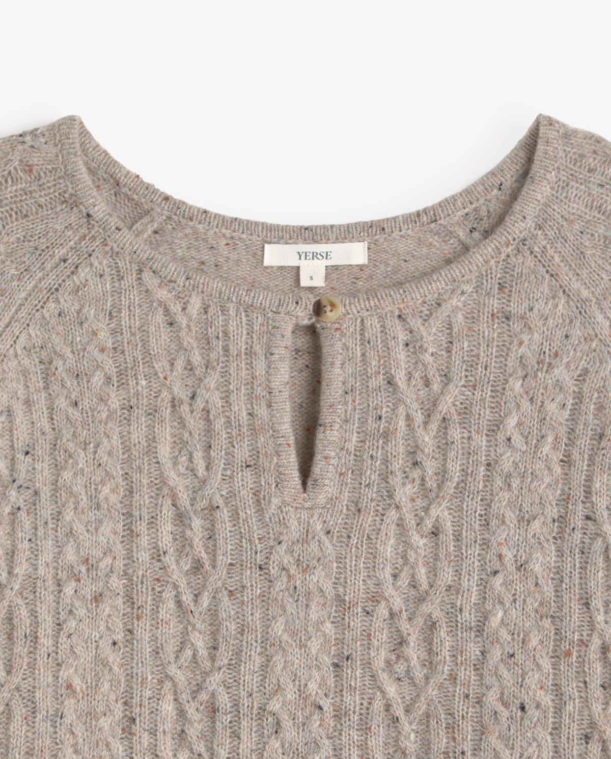 Tricot Yerse Cable Knit Tweed Sweater