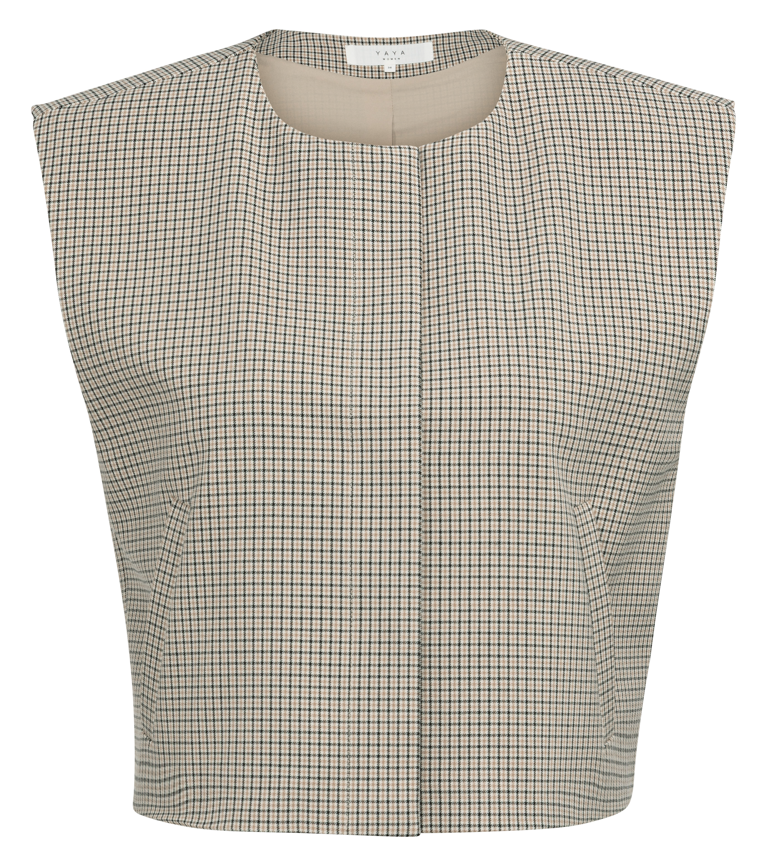 Veste Yaya Checked Woven w/ Shoulder Pads