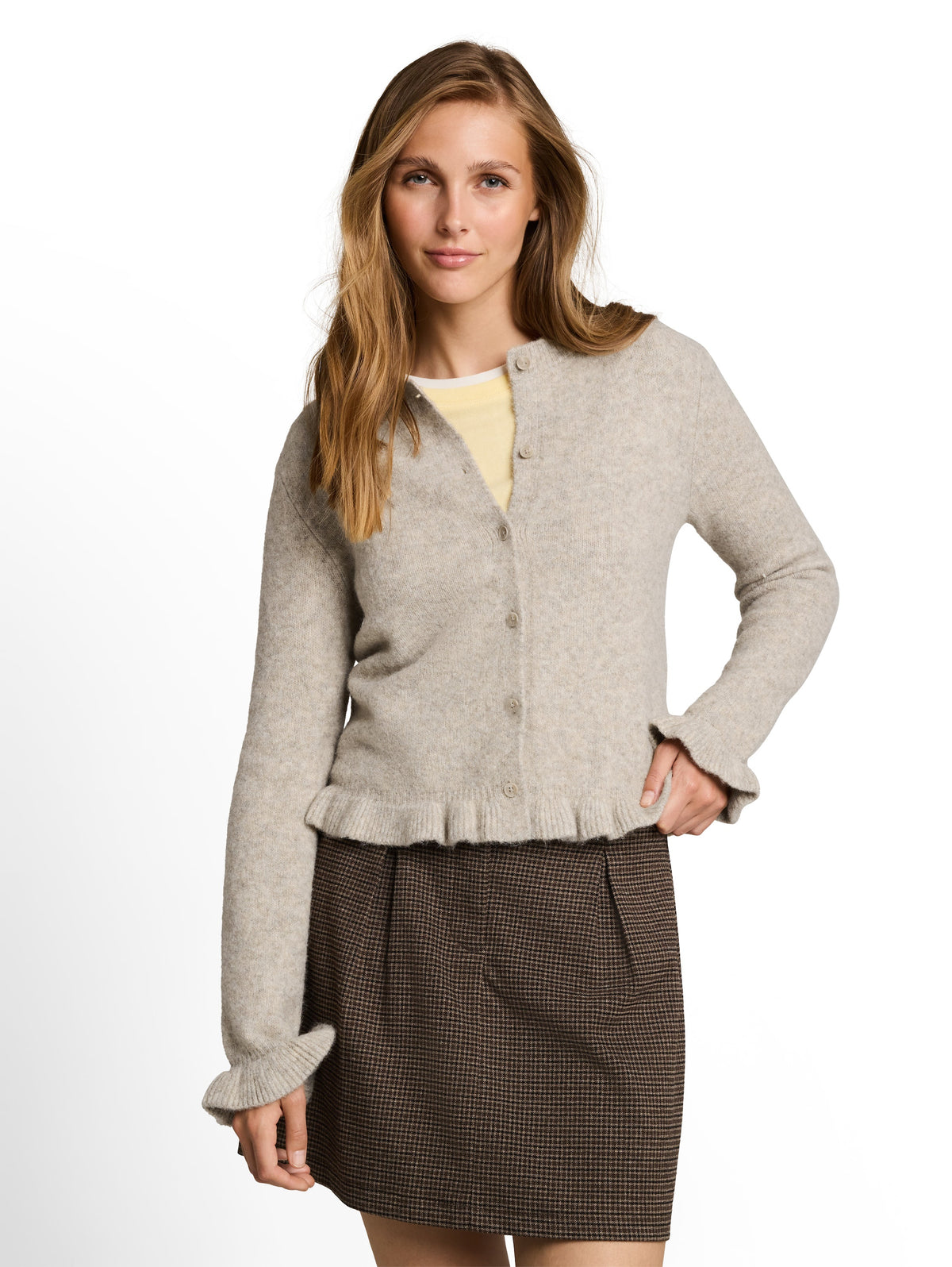 Cardigan TTailor Knit Cosy  w/ Frills