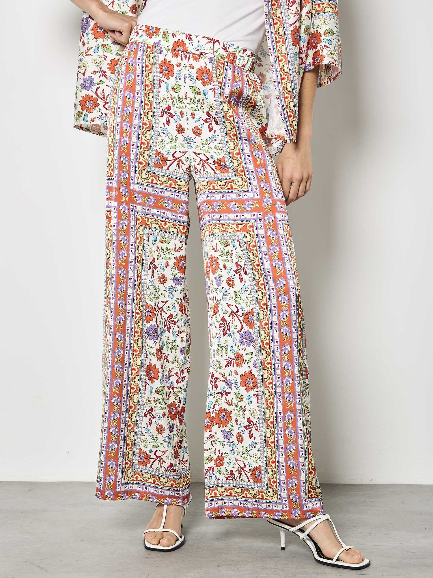 Pantalon Apricot Border Flor Satin Trouser