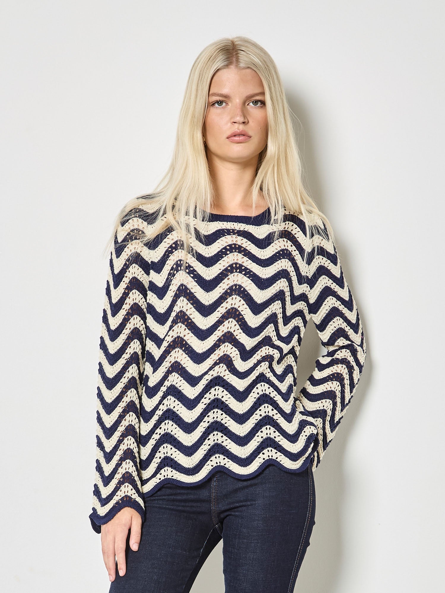 Chandail Apricot Waves Illusion Pointelle